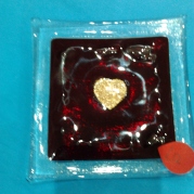 Valentine's glass heart dish by Number8glass